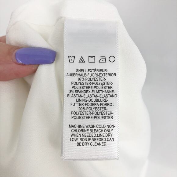 DRESS THE POPULATION Rory Midi Sheath Dress XS Off White Fringe Hem NWT - Picture 13 of 15